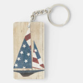 米国旗が付いているヨット キーホルダー (裏面)