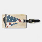 米国旗が付いているヨット ラゲッジタグ (正面横)