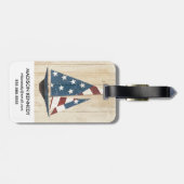 米国旗が付いているヨット ラゲッジタグ (裏面横)