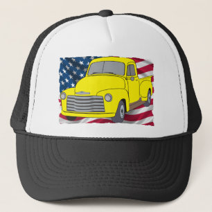 米国旗が付いているヴィンテージのChevyのトラック キャップ