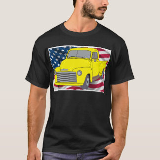 米国旗が付いているヴィンテージのChevyのトラック Tシャツ