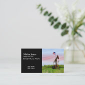 米国旗が付いている油ポンプ 名刺 (スタンド正面)