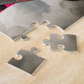 米国旗が付いている1958年のプリマスのサヴォイ車 ジグソーパズル (側面)