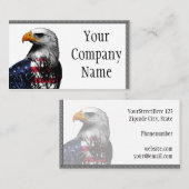 米国旗でおおわれている白頭鷲 名刺 (正面/裏面)