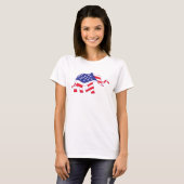 米国旗で作った象 Tシャツ (正面フル)