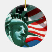 米国旗との自由の女神 セラミックオーナメント (裏面)