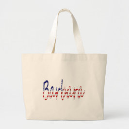 米国旗に上書きされた任意の名前jtcnt ラージトートバッグ