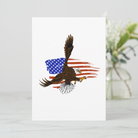 米国旗に対するベクターアメリカン・イーグル サンキューカード (スタンド正面)