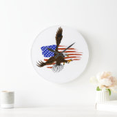米国旗に対するベクターアメリカン・イーグル ラージ壁時計 (ホーム)