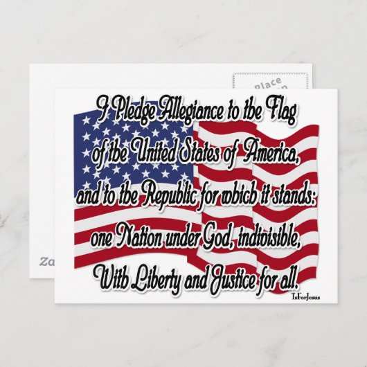 米国旗に対する忠誠の誓い ポストカード (正面/裏面)