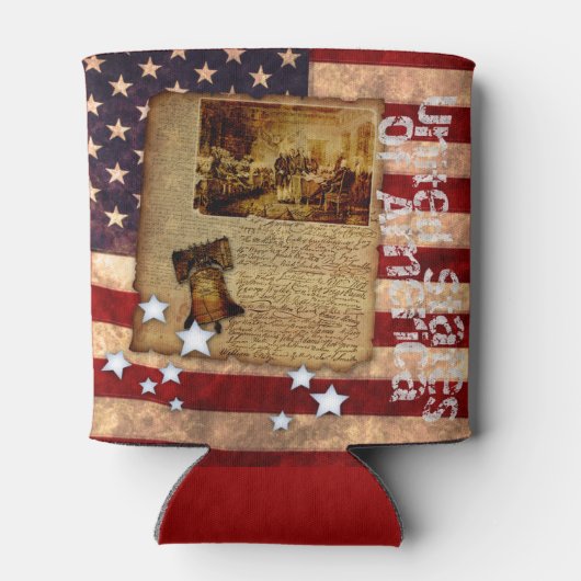 米国旗に対する独立宣言 缶クーラー (裏面)