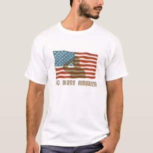 米国旗に挨拶している兵士 Tシャツ