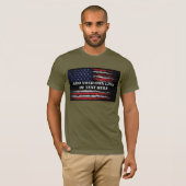 米国旗に文字グランジを追加 Tシャツ (正面フル)