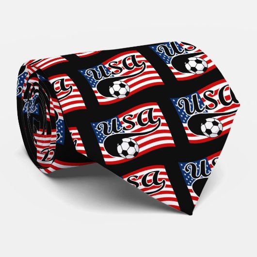 米国旗のあと波の米国のサッカーボール ネクタイ (ロール)
