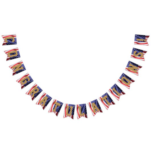 米国旗のお祝いの軍隊の退職 バンティングフラッグ (全)