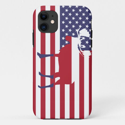 米国旗のアメリカヘラジカのIphoneの場合 Case-Mate iPhoneケース (裏面)