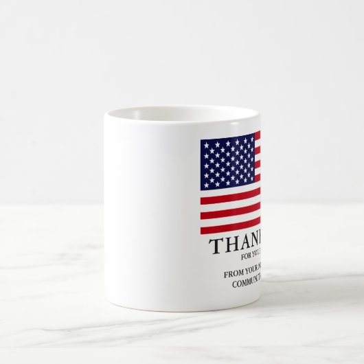 米国旗のカスタムな文字は感謝していしています コーヒーマグカップ (中央)