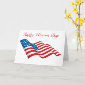 米国旗のカスタムの文字との幸せな復員軍人の日 カード (黄色い花)