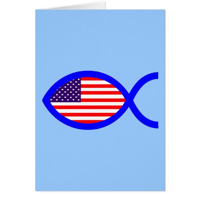 米国旗のキリスト教の魚の記号 (正面)