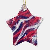 米国旗のクリスマスツリーのオーナメント セラミックオーナメント (左)