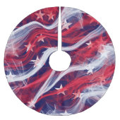 米国旗のクリスマスツリーのスカート ブラッシュドポリエステルツリースカート (正面)