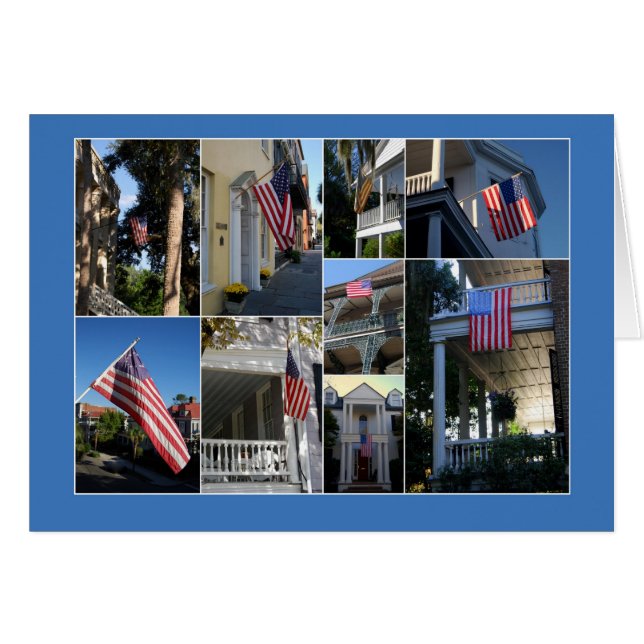 米国旗のコラージュ (正面横)