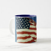 米国旗のコーヒーカップ ツートーンマグカップ (正面左)