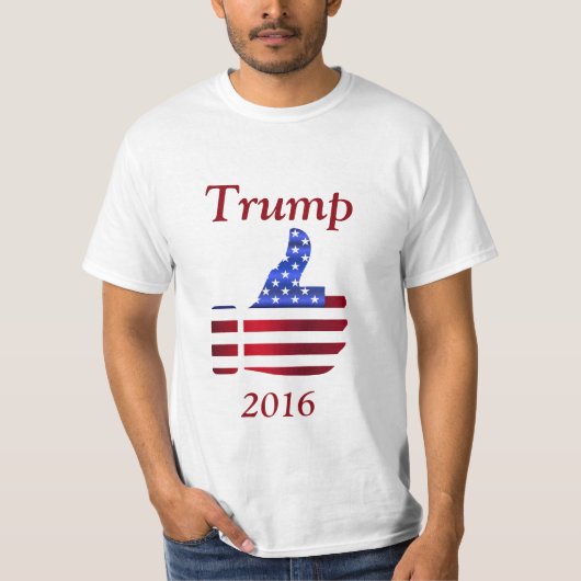 米国旗のドナルド・トランプのTシャツの上の親指 Tシャツ (正面)