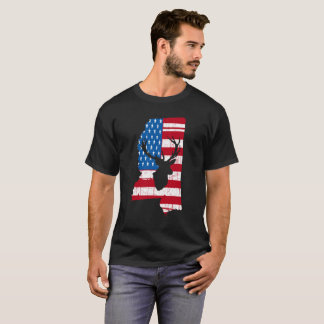 米国旗のミシシッピーのシカの狩りのTシャツ Tシャツ