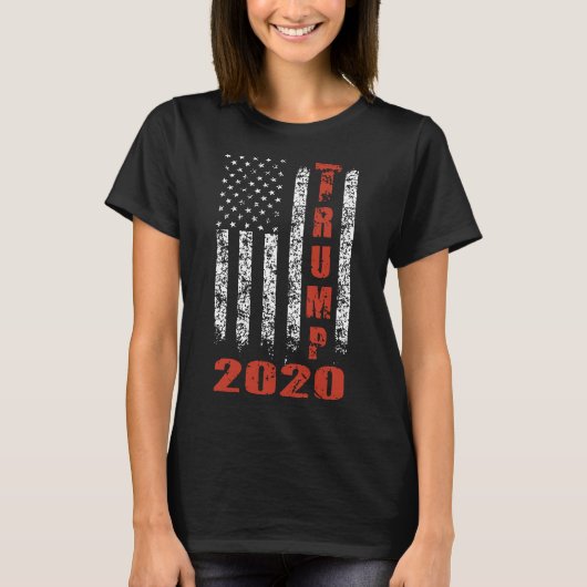 米国旗のヴィンテージのデザインの切札2020のアメリカ人T Tシャツ (正面)