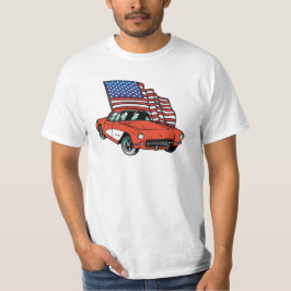 米国旗のヴィンテージ筋肉車の価値Tシャツ Tシャツ