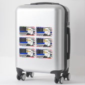 米国旗の上で警察のワシをサポート シール (スーツケース)