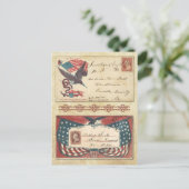 米国旗の付いた南北戦争の封筒の消印 ポストカード (スタンド正面)