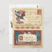 米国旗の付いた南北戦争の封筒の消印 ポストカード (正面/裏面)