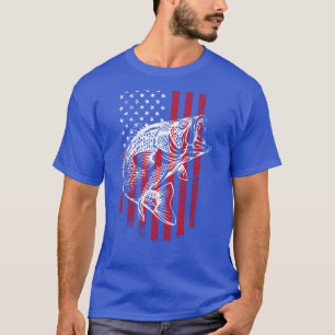 米国旗の低音の魚釣りのワイシャツ Tシャツ