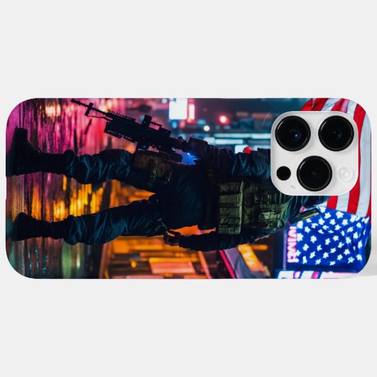 米国旗の兵士iPhone 14 Pro Maxケースカバー Case-Mate iPhoneケース (裏面 (横))