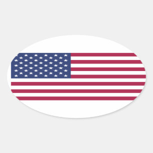米国旗の円形のステッカー 楕円形シール