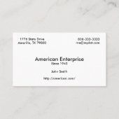 米国旗の名刺の白頭鷲 名刺 (裏面)