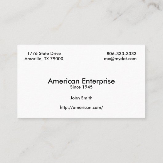 米国旗の名刺の白頭鷲 名刺 (裏面)