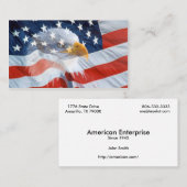米国旗の名刺の白頭鷲 名刺 (正面/裏面)