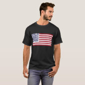 米国旗の国歌QRコード Tシャツ (正面フル)