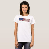 米国旗の女性スパゲッティ上 Tシャツ (正面フル)