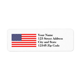 米国旗の差出人住所ラベル ラベル