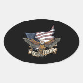 米国旗の愛国心が強い白頭鷲の生まれる自由 楕円形シール (正面)