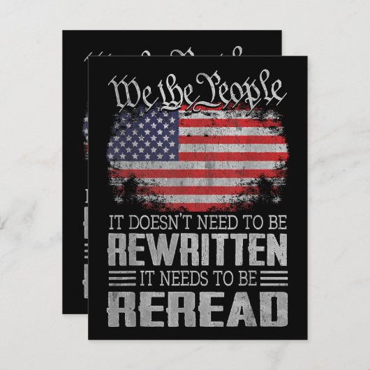 米国旗の憲法の見直しが必要 エンクロージャーカード (正面/裏面)