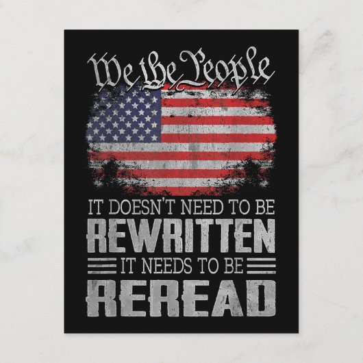 米国旗の憲法の見直しが必要 エンクロージャーカード (裏面)