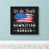 米国旗の憲法の見直しが必要 キャンバスプリント (インサイチュ (ウッドフロア))