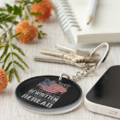 米国旗の憲法の見直しが必要 キーホルダー (正面右)