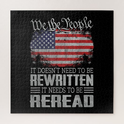 米国旗の憲法の見直しが必要 ジグソーパズル (縦)