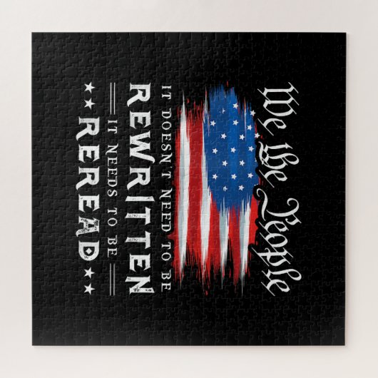 米国旗の憲法の見直しが必要 ジグソーパズル (横)